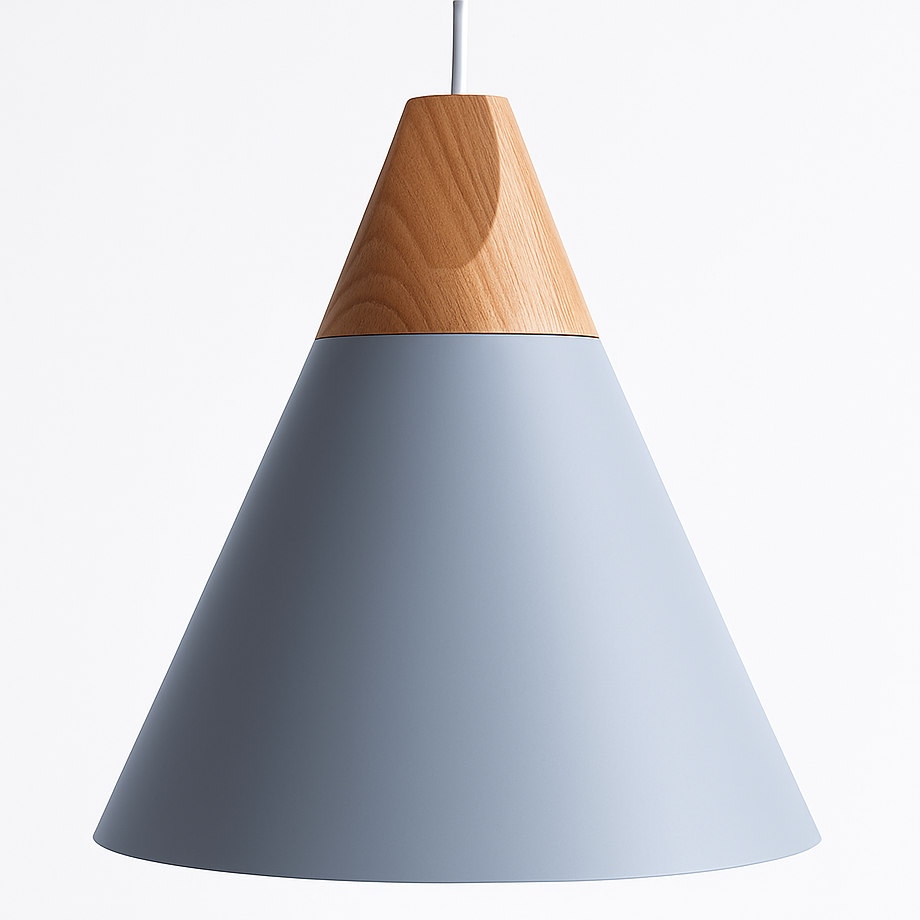Zerivox | Moderne Houten en Aluminium Kegel Hanglamp