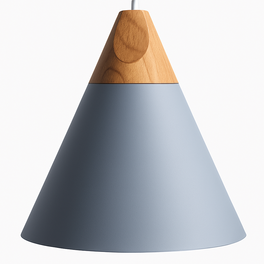 Zerivox | Moderne Houten en Aluminium Kegel Hanglamp