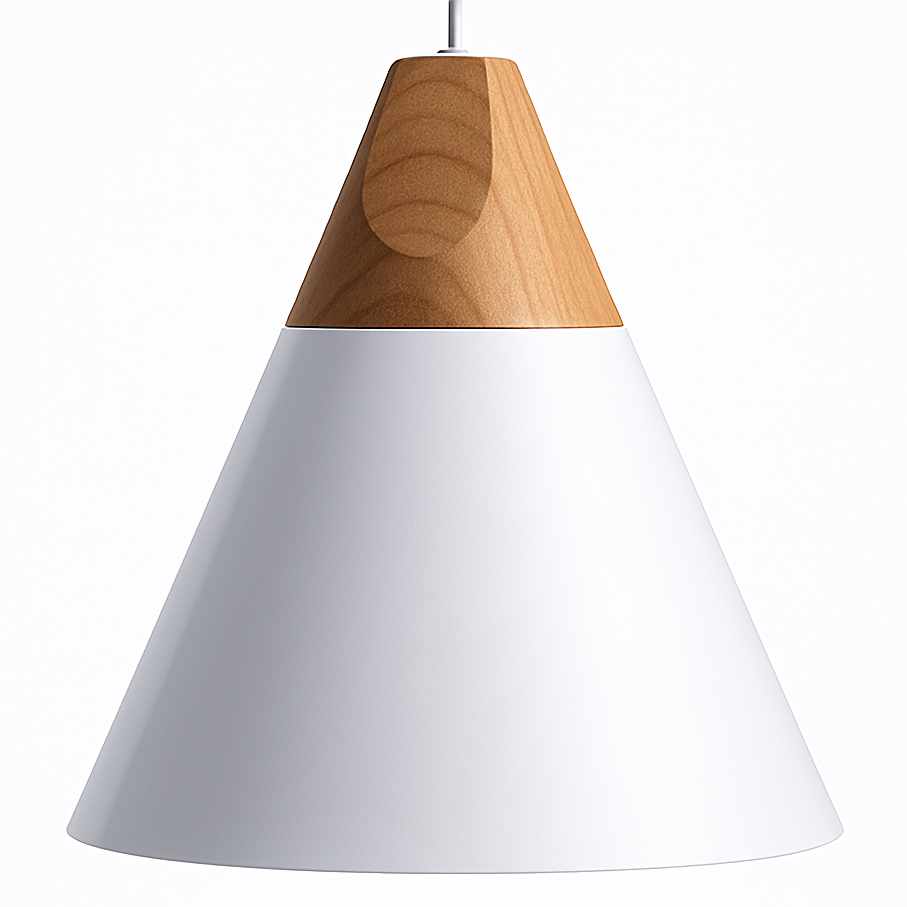 Zerivox | Moderne Houten en Aluminium Kegel Hanglamp
