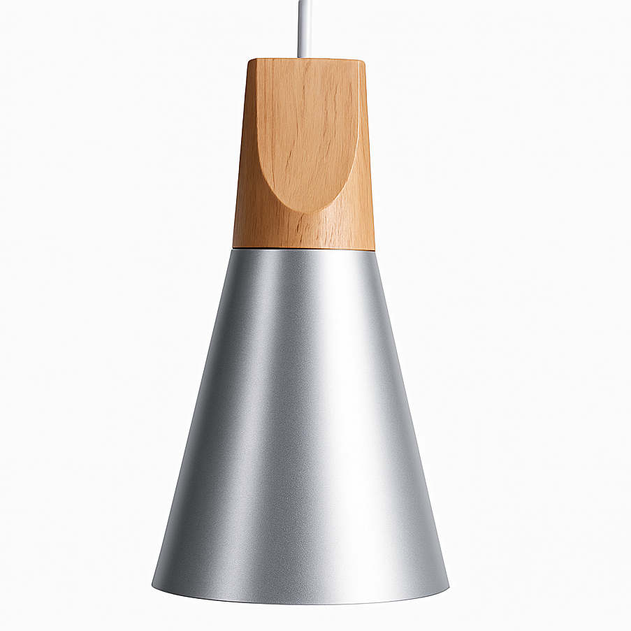 Zerivox | Moderne Houten en Aluminium Kegel Hanglamp