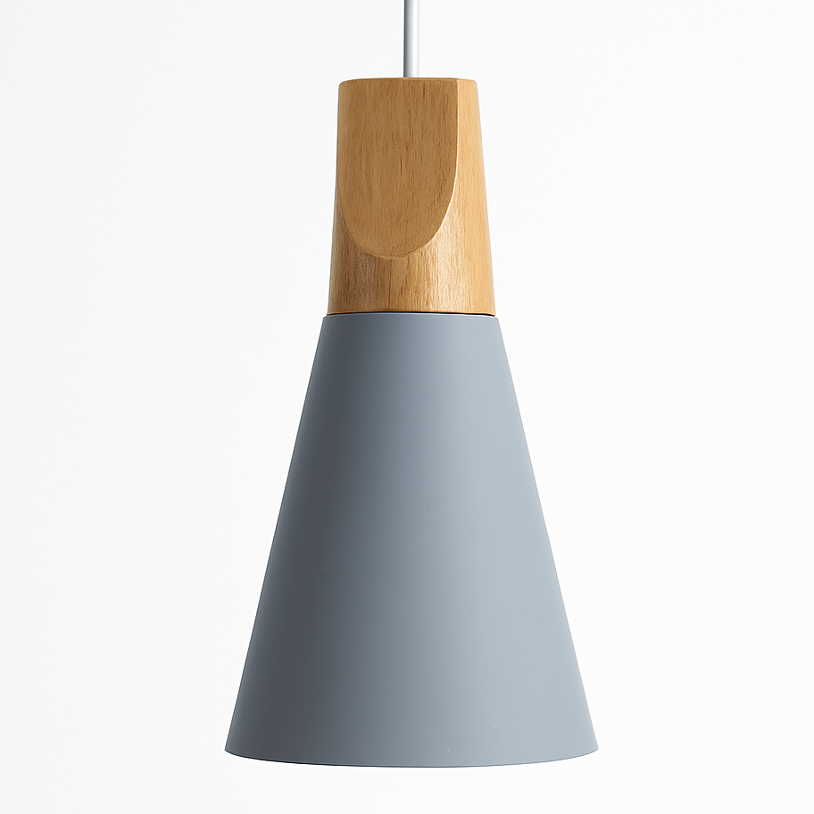 Zerivox | Moderne Houten en Aluminium Kegel Hanglamp