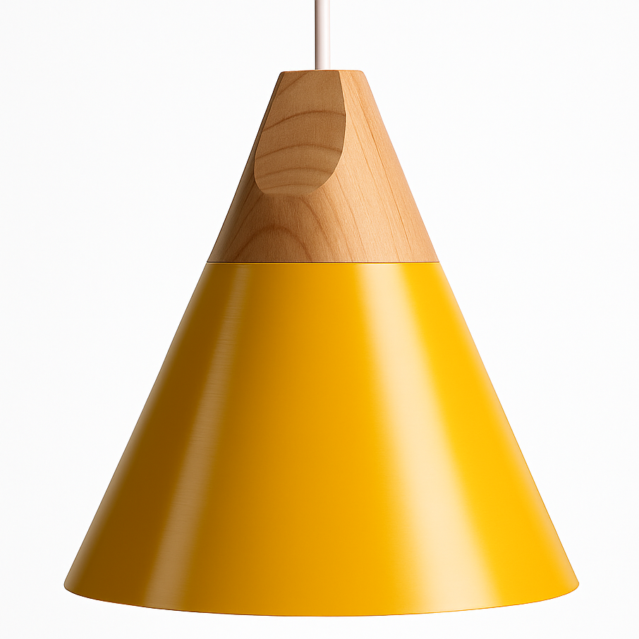 Zerivox | Moderne Houten en Aluminium Kegel Hanglamp