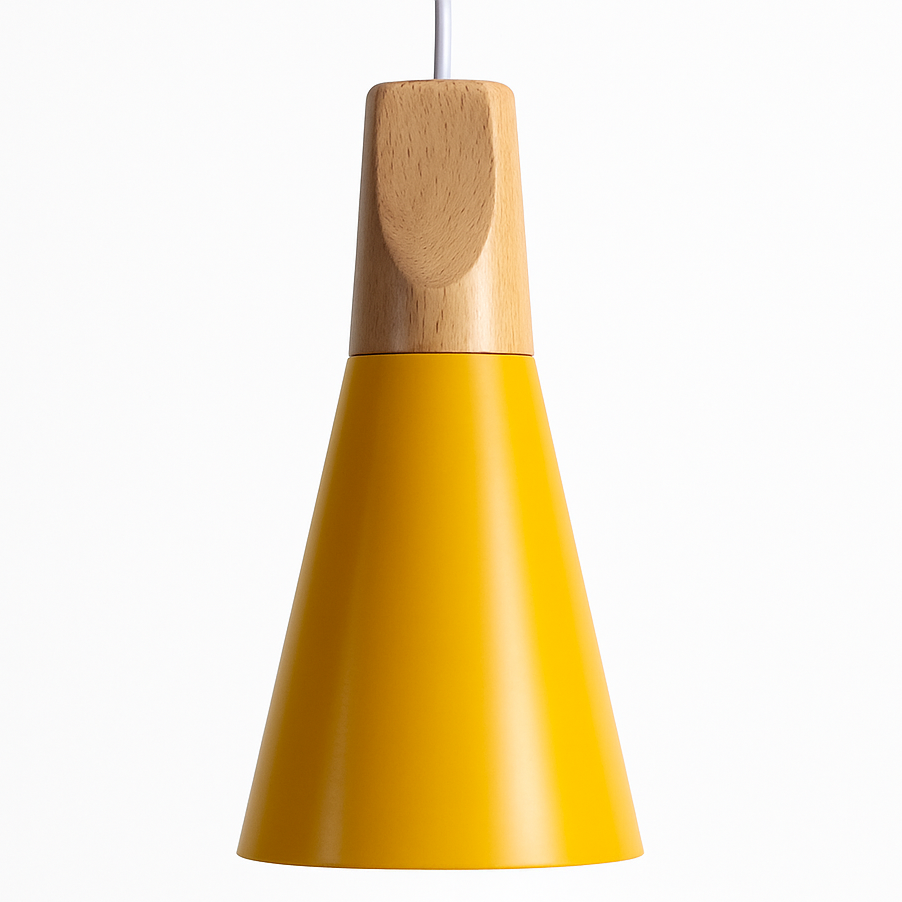 Zerivox | Moderne Houten en Aluminium Kegel Hanglamp