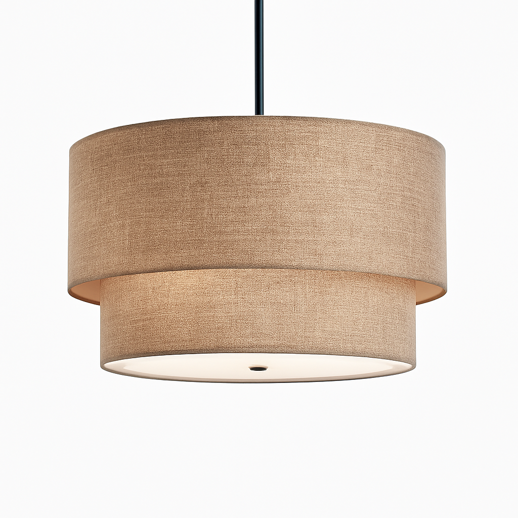 Solvenda| Cilindrische Vlasstof Minimalistische Hanglamp