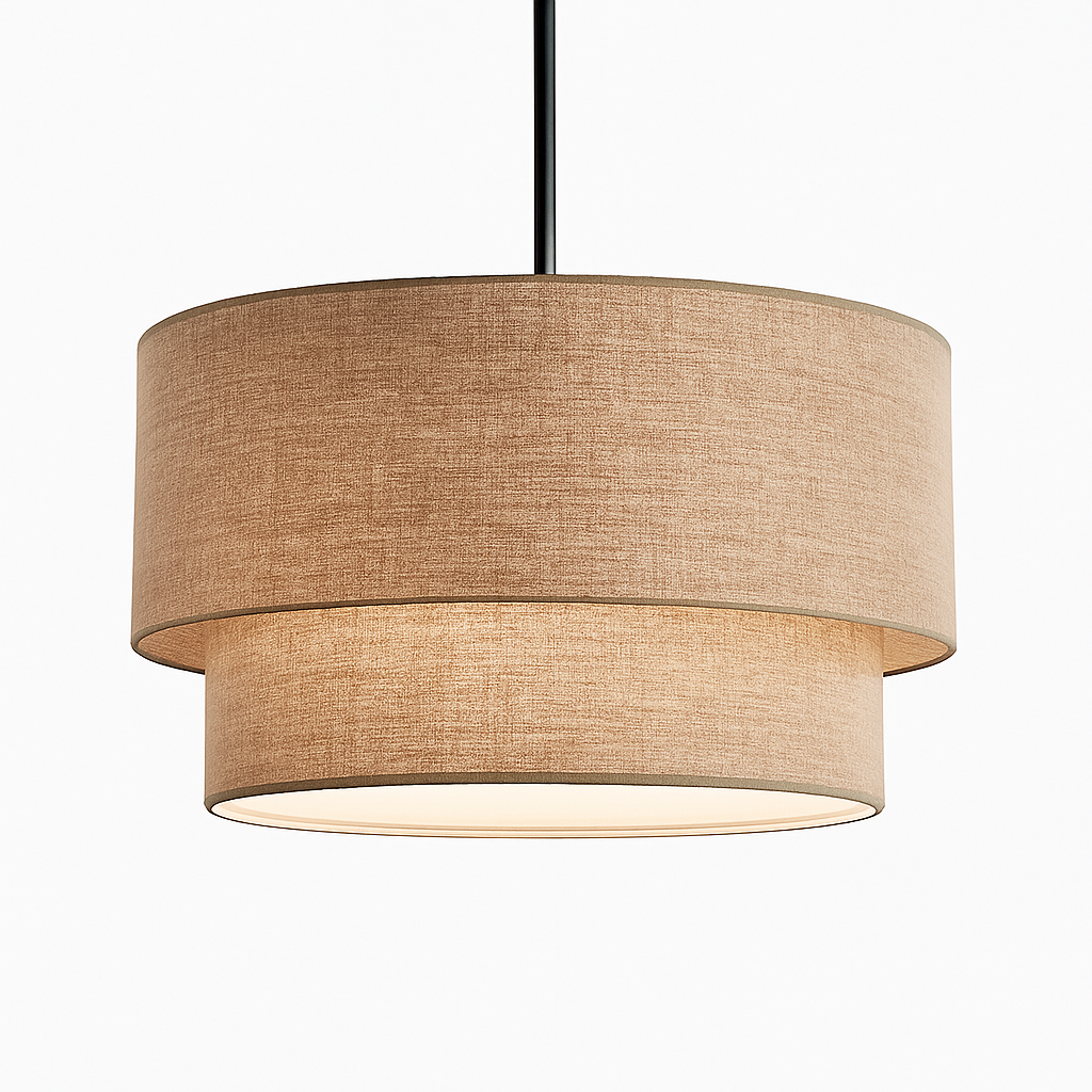 Solvenda| Cilindrische Vlasstof Minimalistische Hanglamp