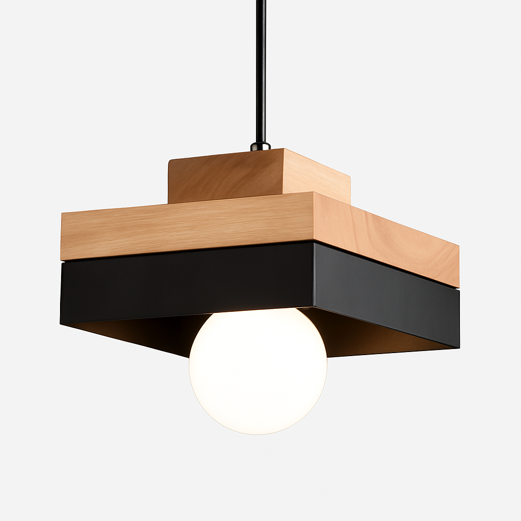 Valdorina | Noordse minimalistische geometrische houten hanglamp