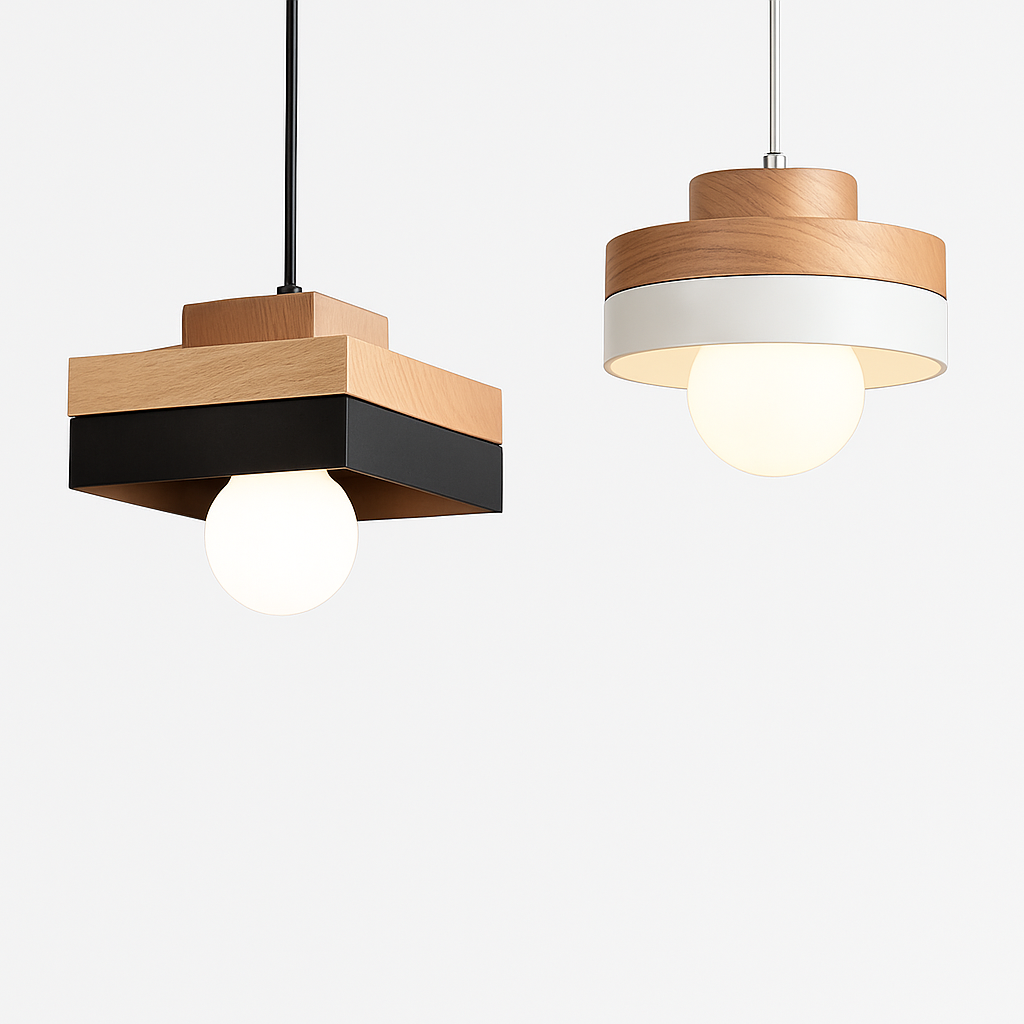 Valdorina | Noordse minimalistische geometrische houten hanglamp