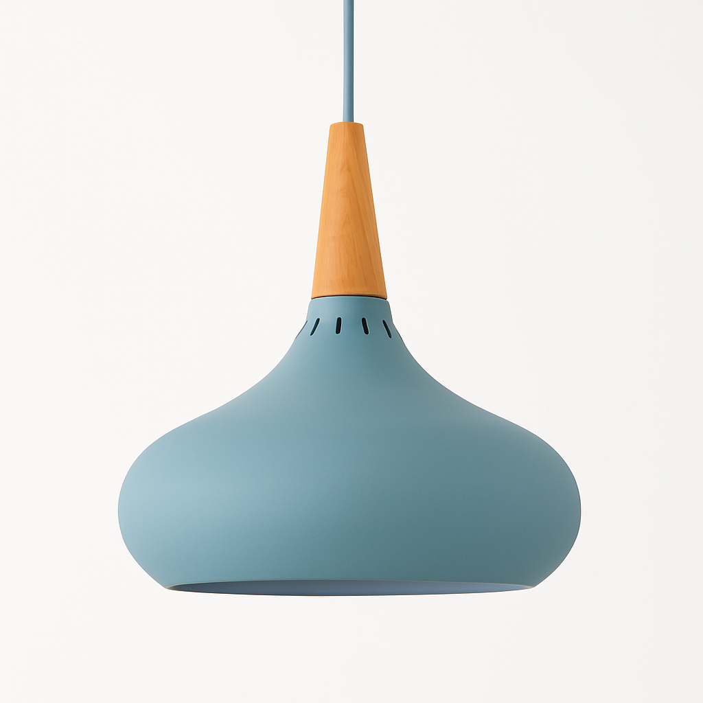Vireallo| Moderne Houten Steel Metalen Koepel Loft Hanglamp
