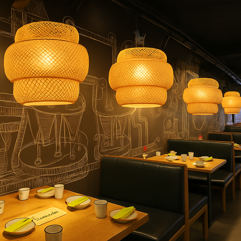 Varengis | Handgeweven Rotan Strohoed Silhouet Bamboe Hanglamp