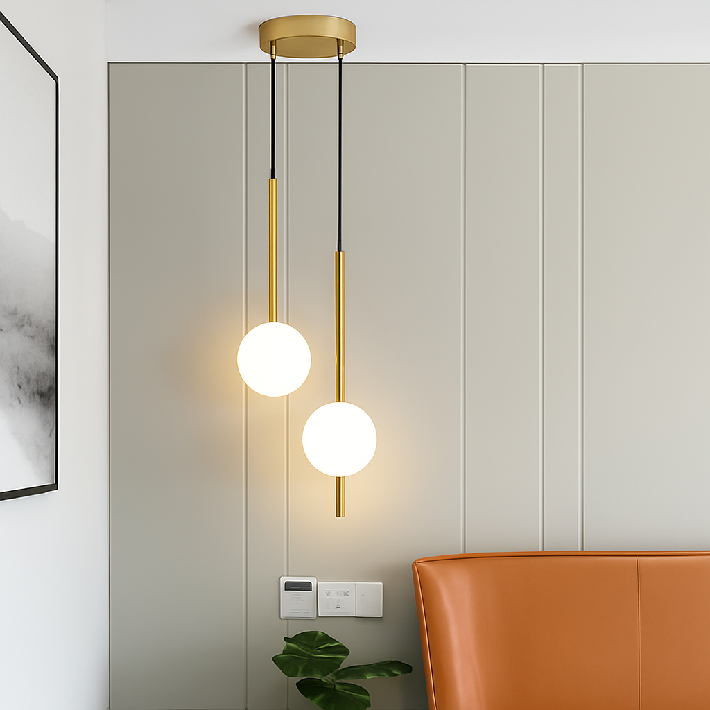 Quintara | Minimalistische Verticale Buis Globe Vorm Hanglamp