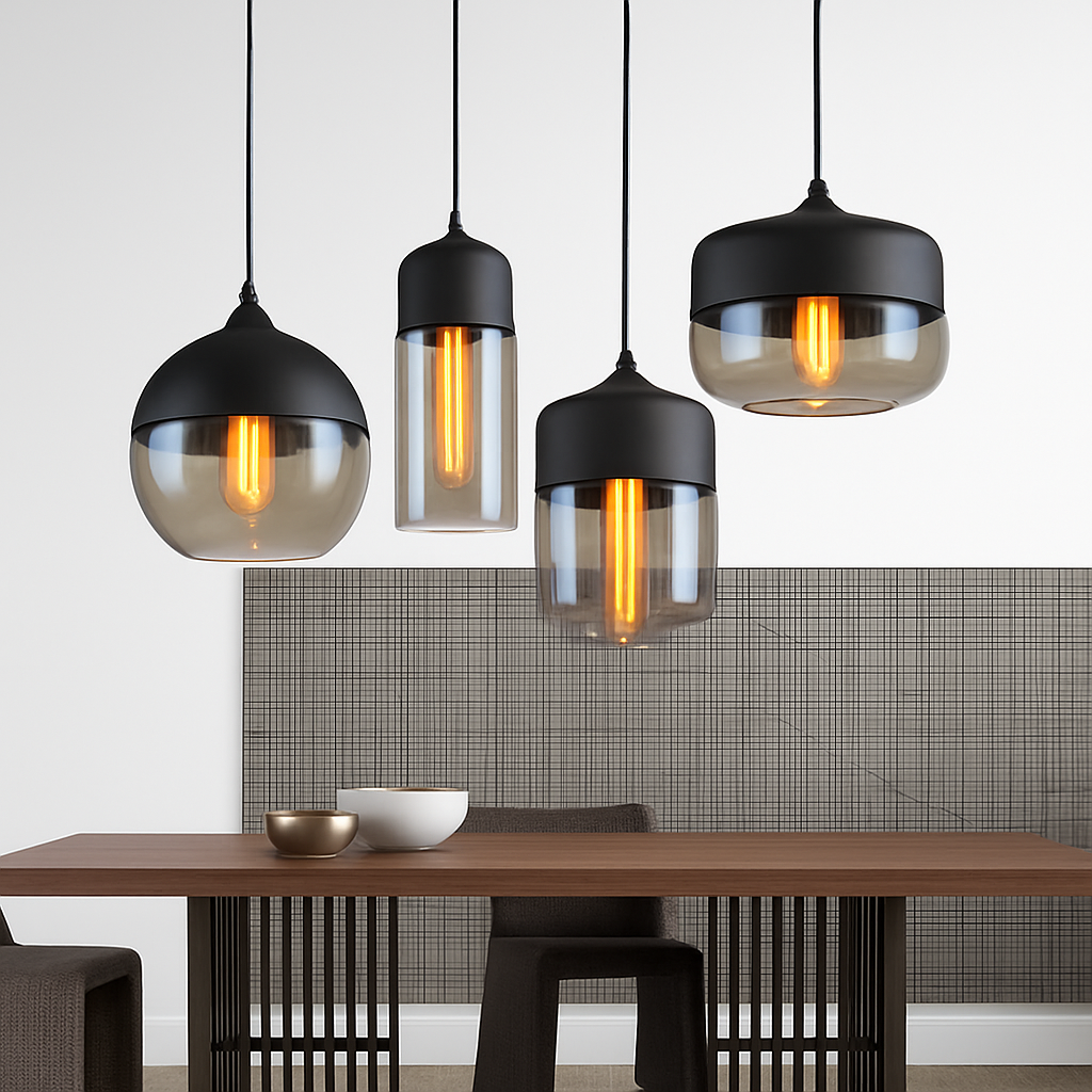 Verphine | Moderne Industriële Glazen Metalen Loft Hanglamp