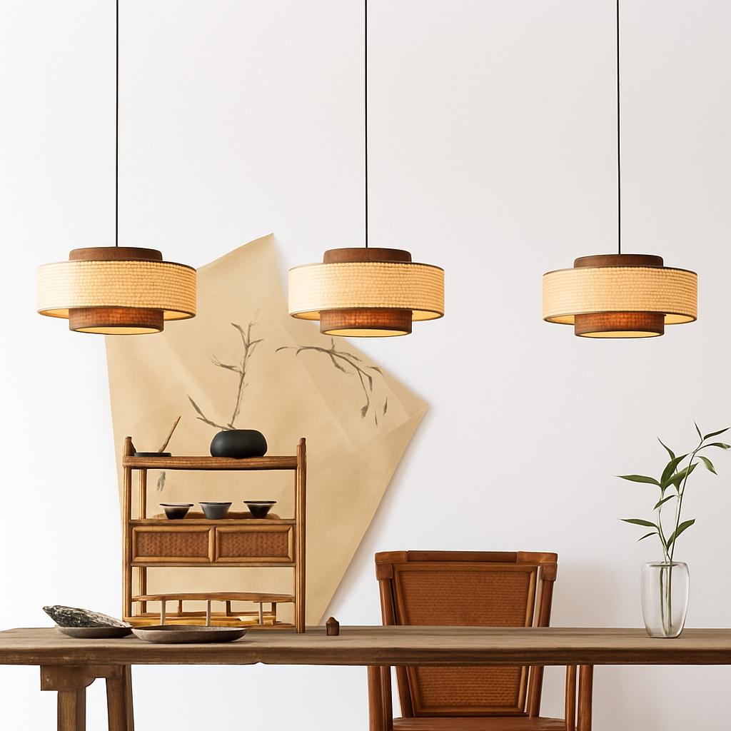 Belphira | Retro Koepelvormige Rieten Mand Hanglamp