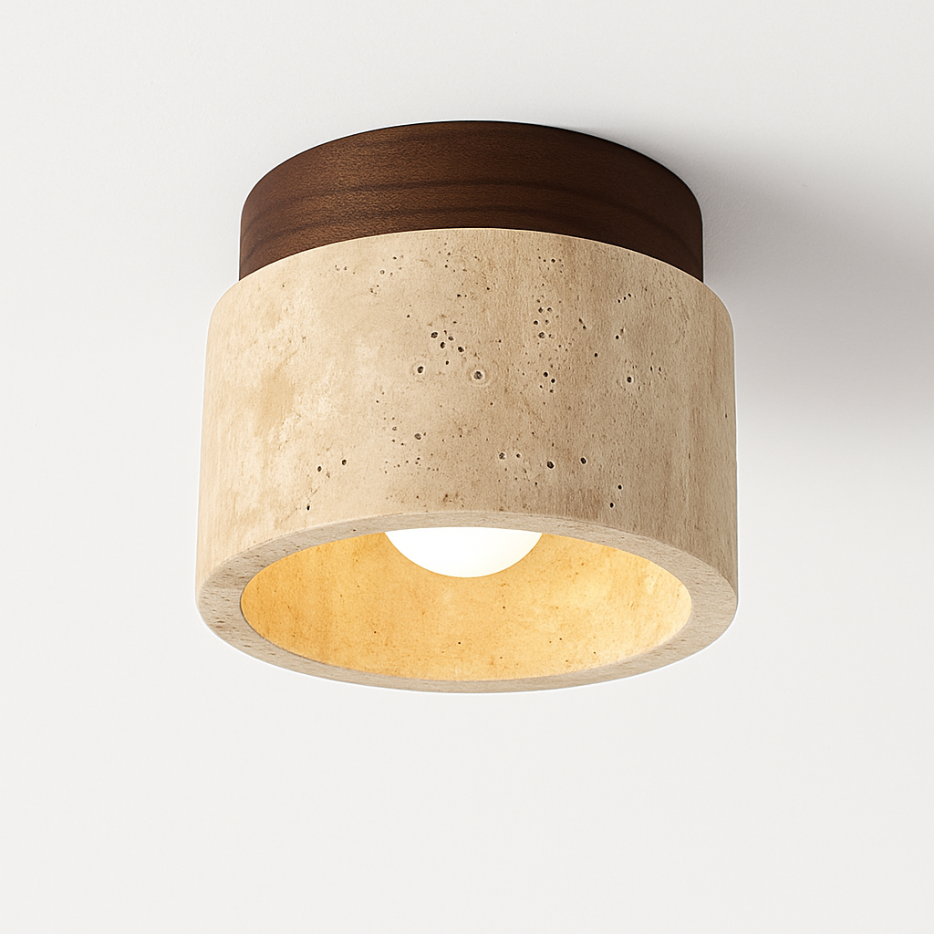 Marthique | Wabi Sabi Travertijn Marmeren Plafondlamp