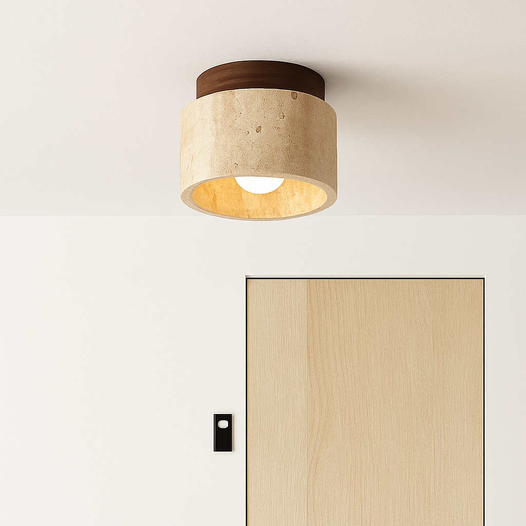 Marthique | Wabi Sabi Travertijn Marmeren Plafondlamp