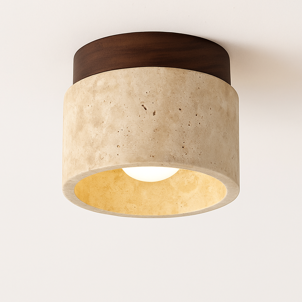Marthique | Wabi Sabi Travertijn Marmeren Plafondlamp